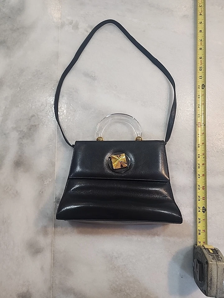 Винтажная черная кожаная сумочка Ellen Tracy Linda Allard сделано в Испании  - Изображение 1 из 4