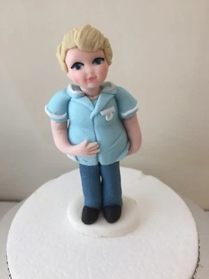 CAKE TOPPERS GALORE UK EDIBLE NURSE, CARER, MIDWIFE figure birthday cake topper. CAKE DECORATION
