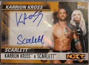 2021 Topps WWE NXT KARRION KILLER KROSS & SCARLETT BORDEAUX GOLD DUAL AUTO #4/10 - Picture 1 of 1