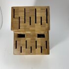 The Pampered Chef Knife Block Bamboo Wooden Large 16 Slot 
