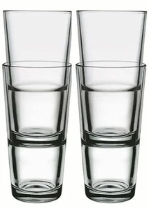 Longdrinkglas groß stapelbar 4 Stück Glas Trinkglas Wasserglas Saftglas - Picture 1 of 1