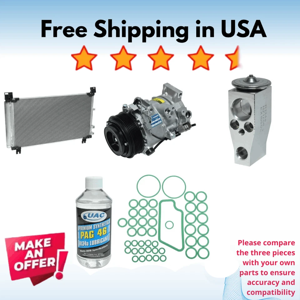 Compresor, condensador y válvula de aire acondicionado apto para Lexus IS250 2014-2015, Lexus IS350 2015 Foto 1 de 1