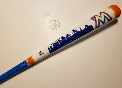 Miami Marlins Skyline 32"/27oz One Of A Kind Custom Collectible Baseball Bat Cover