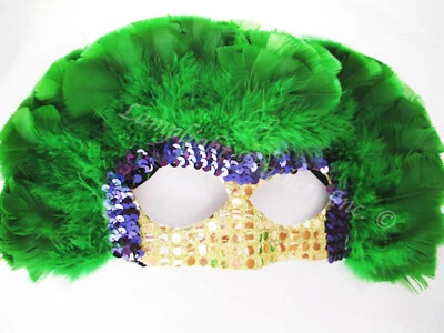 Mardi Gras Feather Eye Mask - Image 1 of 2