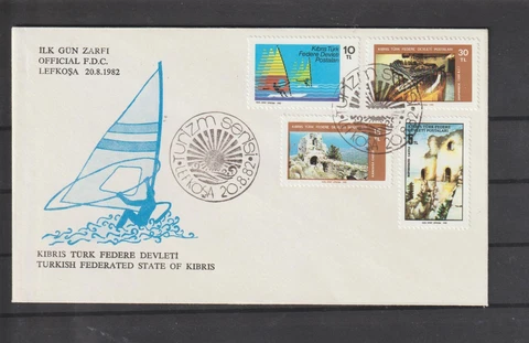 CYPRUS - TURKISH STATE OF KIBRIS 1982 TOURISM FDC, SG#123-126 Cover