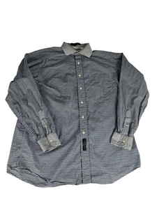 Tommy Hilfiger Plaid Button Up Dress Shirt Men's 16-35 Blue White Long Sleeve - Picture 1 of 4