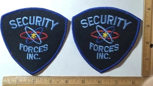 Vintage Obsolete Lot Of 2 Security Forces Inc Nuclear Logo Patch Officer Guard - Picture 1 of 2