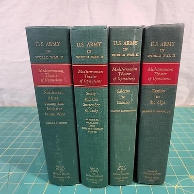 U.S Army In World War II Mediterranean Theater of Operation + Map 4 Book Set/Lot Foto 1 de 4