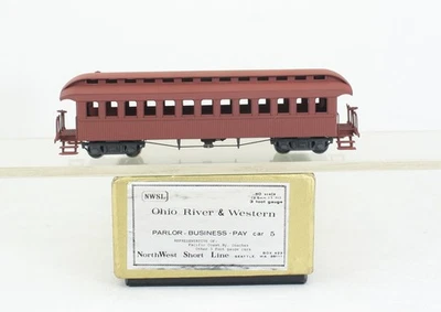 Coche de pago comercial Northwest Short Line HOn3 latón Ohio River y Western Parlor Foto 1 de 4