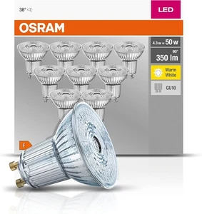 Osram Base PAR16 LED-Reflektorlampe mit GU10-Sockel 4.3 W Warmweiß 10 Stück - Bild 1 von 12