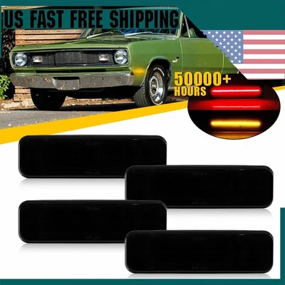 Luz de señalización lateral LED ahumada para parachoques trasero y delantero Dodge Omni/72-76 1979-84 Dart Foto 1 de 4