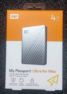 WD My Passport Ultra für Mac 4TB Festplatte USB WDBPMV0040BSL-WESN Neu in OVP - Bild 1 von 4