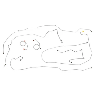 1975 Ford Truck F100 F150 Power Disc 2wd conjunto de linha de freio de caçamba longa aço inoxidável - Imagem 1 de 4