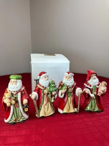 Vintage Original Sammlerstück Homco Weihnachtsmann Santa Figur 4-teiliges Feiertagsset - Bild 1 von 9