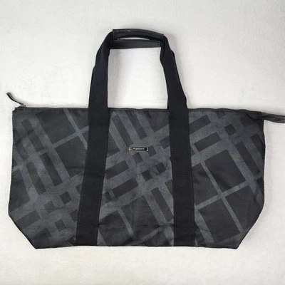 BURBERRY Fragrances Plaid Large Canvas Duffle Tote Bag Nova Check Black - Image 1 of 4