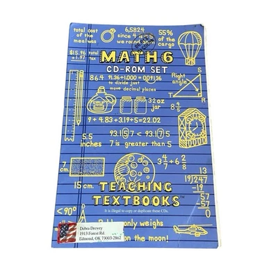 Teaching Textbooks Math 6 CD-ROM 4Disc Set Homeschool Curriculum Problems Etc - Image 1 of 3