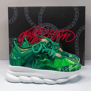 Versace x Concepts Size 38 Chain Reaction JLO 2000 Sneakers Medusa Green Emerald - Picture 1 of 7
