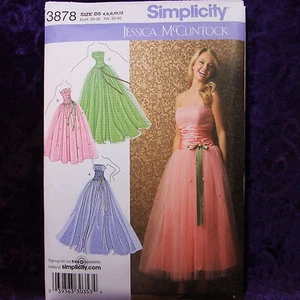 Simplicity 3878 Jessica McClintock 3 Designs Formal Gown Pattern 4-12 Vintage - Foto 1 di 1