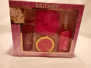 Britney Spears Fantasy Hair Mist, Body Butter, Body Scrub, Mesh Pouf Set Of 4NEW - Picture 1 of 6