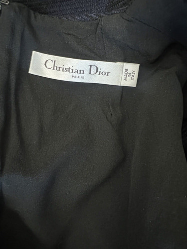 Christian Dior abito corto blu nero a quadri donna taglia US 6