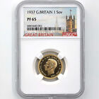 1937 Great Britain George VI Sovereign 1 Sovereign Gold Proof Coin NGC PF 65