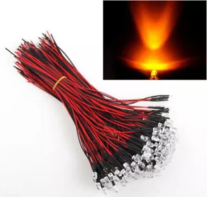 Set 3 mm 5 mm LED Licht weiß rot gelb 20 cm vorverdrahtet LED Lampe Glühbirne 12 V, NW - Bild 1 von 22