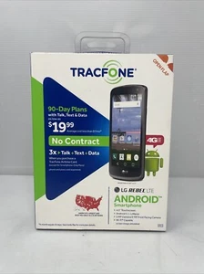 NEW LG Rebel 4 L44VL - 4G LTE 4.5" 5MP Prepaid Smartphone for Tracfone Black - Afbeelding 1 van 5