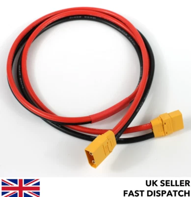 Long 1m metre XT90 extension cable charge wire lead RC 100cm battery ebike Lipo - Image 1 of 4