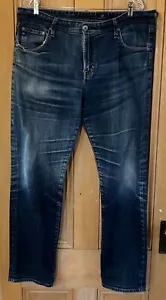 AG Adriano Goldschmied Mens The Graduate Tailored Leg Jeans Size 38x32 Blue RARE - Picture 1 of 10