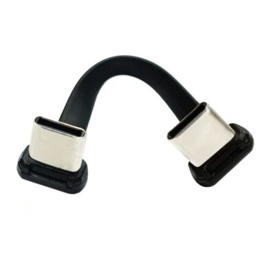 USB C Short Flat 90 Degree Angled PD 65W Fast Charge Data Extension Cable 70MM - Image 1 of 4