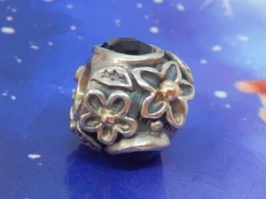 Pandora SS & 14k Black Onyx & Diamond Dew Drops Charm 790540O - Picture 1 of 13