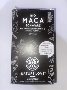 Bio Maca Schwarz Vegan Nature Love 180 Kapseln MHD 03/2025 - Bild 1 von 6