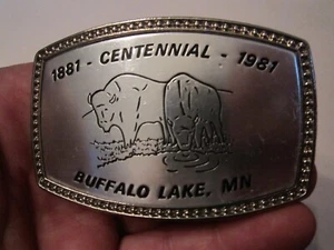 1981 BUFFALO LANE CENTENNIAL BELT BUCKLE - BUFFALO LAKE, MN - GW-16 - Picture 1 of 3