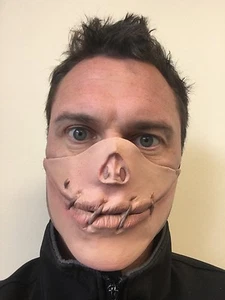 Speak No Evil Stitched Sewn Shut Mouth Half Face Mask Halloween Fancy Dress - Picture 1 of 3