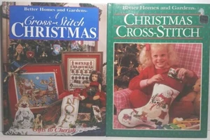 2 Better Homes CHRISTMAS CROSS-STITCH Books 1987 and 1996 and Bookmark - Picture 1 of 21