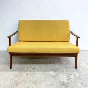 Mid Century Parker Rattan Back 2 Seater Lounge - Restored - Picture 1 of 5