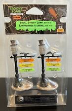 Spooky Town Collection Lemax Skull Street Lamp Set Of 2 2008 Lighted Accessories