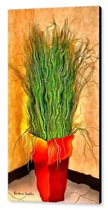 Pianta in vaso Jerry Lee Lewis di Barbara Snyder astratta tela floreale 16x32 - Foto 1 di 1