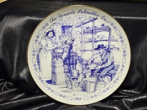 1984 WALL COLLECTOR  PLATE CHR. HANSEN'S LABORATORY INC.  -7 3/4"-BUTTER MAKING - Picture 1 of 6