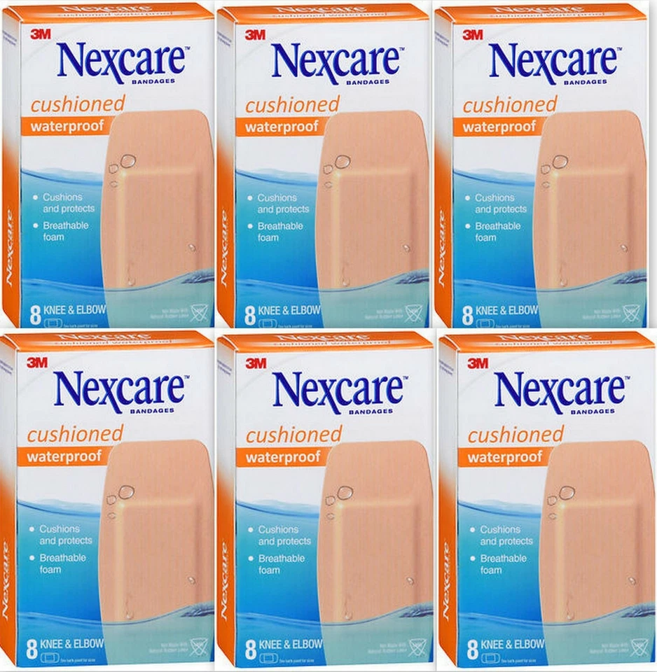 Nexcare Vendajes Rodilla/Codo Acolchados Impermeable Sin Látex 8 ea (Paquete de 6) Foto 1 de 1