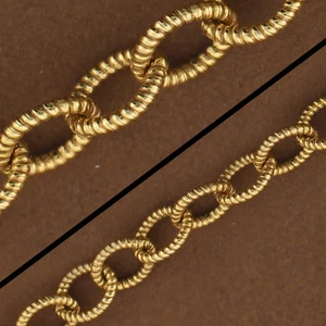 Heavy Gold Chain, 1ft, Gold Filled Oval Pattern Cable, Jewelry Design,14kt, 2807 - Picture 1 of 3