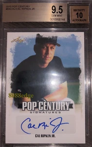 2015 POP CENTURY AUTO: CAL RIPKEN JR - AUTOGRAPH ORIOLES HOF BGS 9.5 GEM MINT - Picture 1 of 2