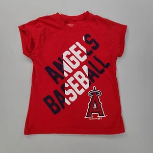 Anaheim Angels Shirt Girls Medium Red Genuine Merchandise Everyday Youth Kids - Picture 1 of 9