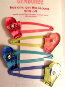 Gymboree Sugar & Spice Line Barrette Clips Snaps Hair NWT Mittens Cute Multicolo - Picture 1 of 4