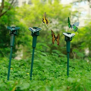 Solar Fluttering Butterfly , Yard Garden Stake , Solar/Battery Powered - Picture 1 of 1
