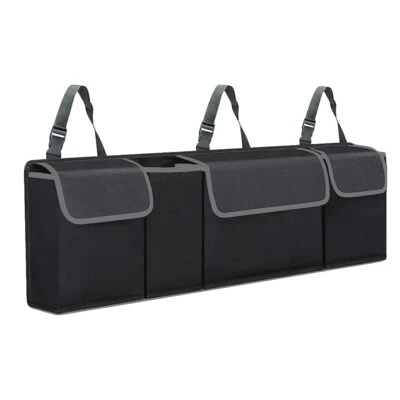 US Black Storage Organizers Cargo Bag Holder Universal Car Trunk SUV Back Seat - Image 1 of 4