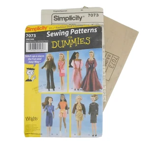 Simplicity 7073 Fashion Doll Clothes Pattern One Size Uncut Dress Shirts Skirt - Picture 1 of 9