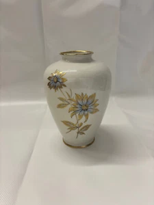 Jarrón Alka Bavaria decoración floral 22cm alto 18cm ancho vintage 750g borde dorado - Imagen 1 de 4