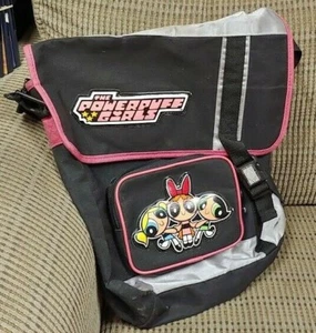 Powerpuff Girls Backpack Cartoon Network Rare Black Tote Carry Bag 1999 reflectr - Picture 1 of 4