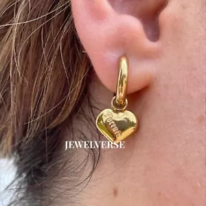 Gold Heart Earrings - Heart Huggies - Heart Hoop Earrings - huggie earrings - Picture 1 of 4